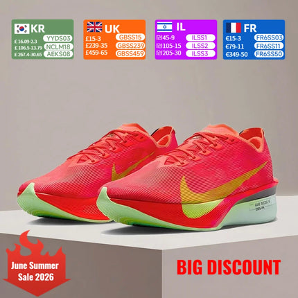 Nike ZOOMX VAPORFLY NEXT 4 Men's Training Running Shoes Slip-Resistant, Durable, Sporty, Versatile Style HF6414-600