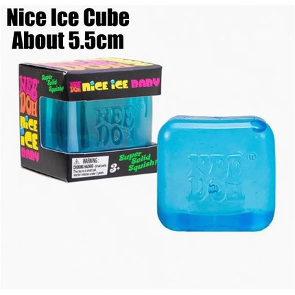 Needoh Nice Berg Giant Sensory Cube Maltose Toy 4 Pack Mini Baby Teenie Cube Squeeze Slow Rebound Stress Reliever Sensory Play