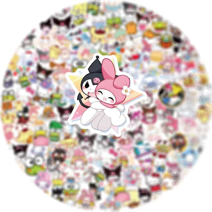 50/100/200pcs Kawaii My Melody Kuromi Hello Kitty Stickers for Kids Girl DIY Stationery Diary Cute Cartoon Sanrio Sticker Decals