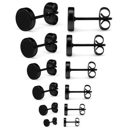 3-8mm Small Black Silver Color Earrings Stone CZ Crystal Ear Studs Surgical Steel Cubic Zirconia Helix Earring Women Accessories
