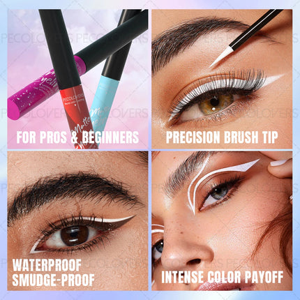 1PC Matte Colored Liquid Eyeliner Pen, Quick Drying, Smooth, Black/brown/blue, for A Charming Halloween Christmas Eye Makeup