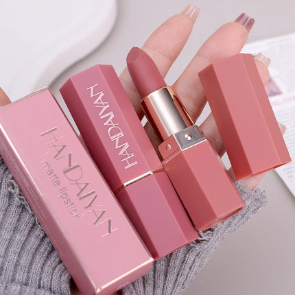 Rose Pink Nude Matte Velvet Lipstick Color Rendering Lasting Non-stick Cup Sexy Lipsticks Waterproof Beauty Lips Makeup Cosmetic