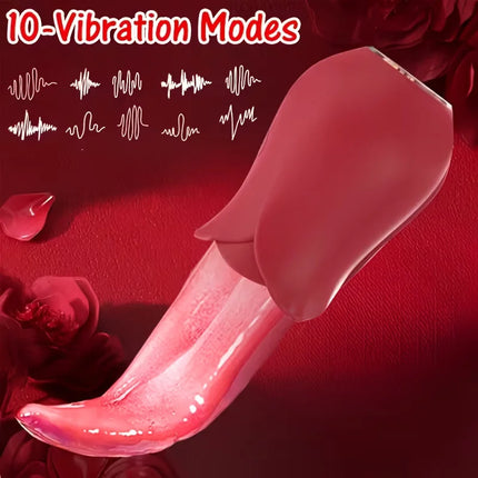 Rose Toys -10 Licking Vibration Modes Clitoris And G-spot Stimulators Unisex Adult Sex Toys For Ultimate Enjoyment Couple Fun
