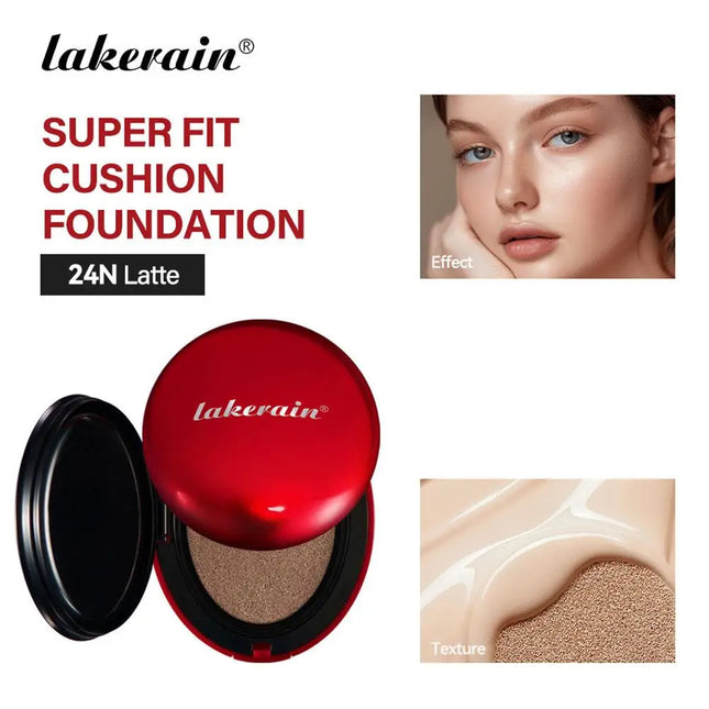 Lakerain Waterproof Air Cushion Foundation Sunscreen Protection Pore Minimizing Effect BB Cream Formula Oil-Control Makeup Base