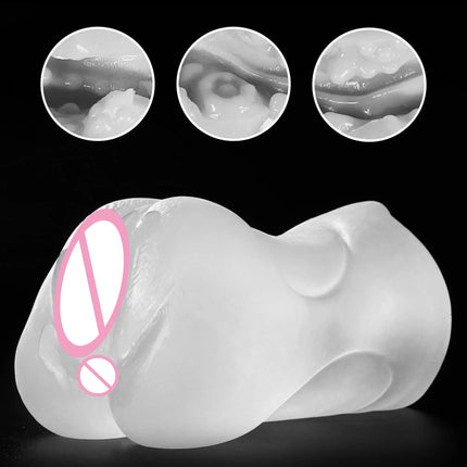 3-IN-1 Pocket Pussy Food Grade Silicone Male Masturbator Realistic Vagina Anal Blowjob Adult Sex Toys for Men Masturbation Cup