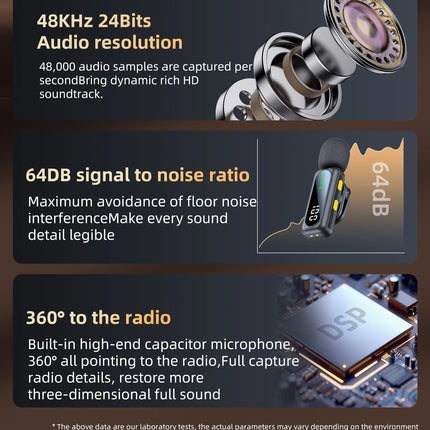 New Wireless Lavalier Microphone Video Recording Recording Podcast Noise Reduction mic  Live Gaming Phone  Android PC Mini Mic
