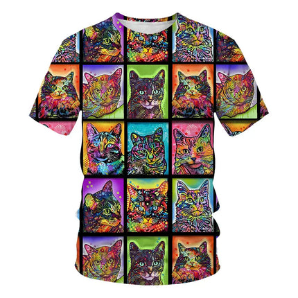 2024 Summer Children 3D Cartoon T-shirt for Boy Animal Printing Dinosaur Shark Boys T Shirt Girls Tops Tees Cartoon Kids Clothes