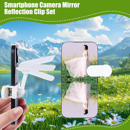 Smartphone Camera Mirror Reflection Clip Kit Phone Camera Mirror Clip Portable Selfie Photography Attachment with Adjustable