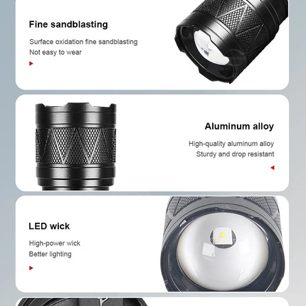 2026 NEW LED Handheld Flashlight Ultra-Bright 780000000LM 15000mAh USB Rechargeable High Strong Power Led Tactical Lantern