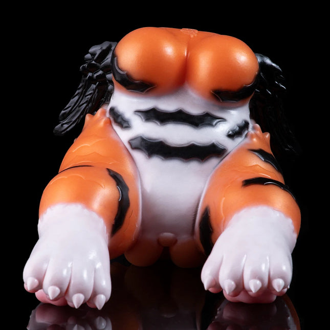 GEEBA Realistic Tiger-print Design Liquid Silicone Male Masturbator Cup Fantasy Animal Butt Pocket Pussy Men's Stroker Adult Toy