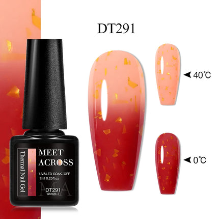 7ml Thermal Gel Nail Polish 3 Layers Temperature Color Changing Gel Winter Grey Semi Permanent Soak Off Nails Art UV Gel Varnish
