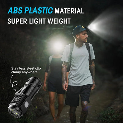 Rechargeable EDC Led Flashlight Portable Strong Light Waterproof Pocket Torch Light for Camping Walking Portable Lighting Lamp