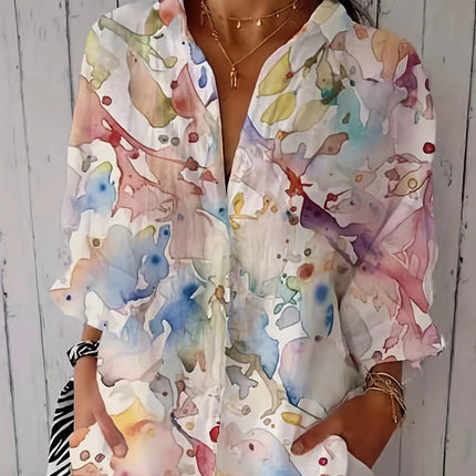 Women Plus Size Woven Spring And Summer  Fashion Shirt
