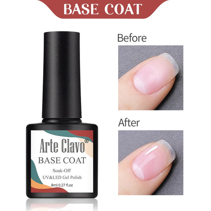 Arte Clavo 8ML Gel Nail Polish Macaron Pink Color Cheap Base Coat Primer Semi-Permanent UV Nail Enamel Varnish All For Nail Art