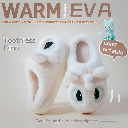 Winter Cute How To Train Your Dragon Toothless Slippers  Include Heel Furry Couple Anti-slip Keep Warm Good Looks Shoes Gift