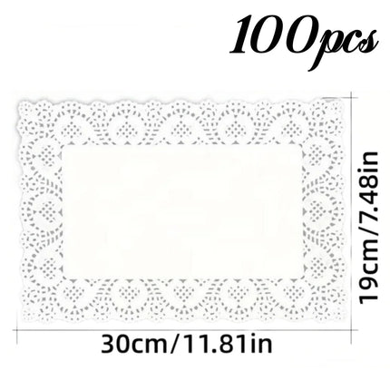 100pcs Lace Doily Paper Oil Absorption Pad Cupcake Mats Party Wedding Table Decor for Baking Cooking Cake Access Kitchen Supplie