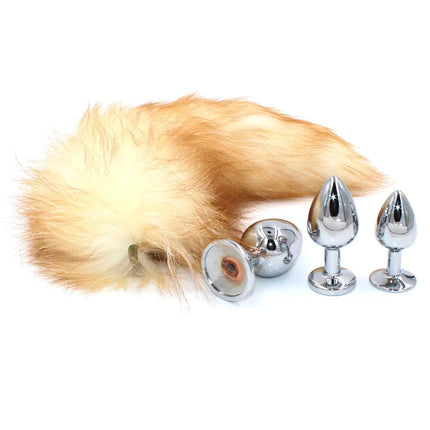 Changeable Anal Plug Fox Tails Metal Anal Sex Toys Butt plug Sex Games Role play Cosplay Toys  Drop Shipping