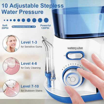 Water Flosser Dental Oral Irrigator Teeth Cleaning High Pressure Water Flosser for Teeth 800ML Mouth Washing Machine with 5x Tip