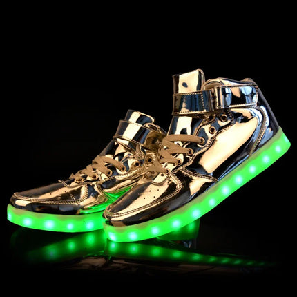 Wholesale LED Light-Up Shoes Plus Size High-Top Charging Colorful Night Fluorescent Couple Board Shoes From China Mainland