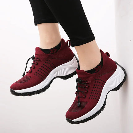 Outdoor Women Walking Sneakers Fashion Jogging Sock Shoes Youth Girls Trainers Breathable Ladies Platform Non-Slip Light Loafers