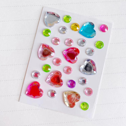 10 pieces of Mini Heart Diamond sticker Plum Blossom Star color acrylic flower sticker make-up eye patch children