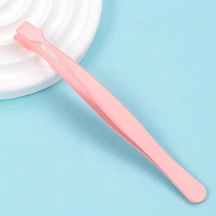 2Pcs Eyelash Tweezer Set Lash Pick Up Clip Pointed Flat Clip Lash Grafting Item Lower Eyelashes Applicator Portable Makeup Clamp
