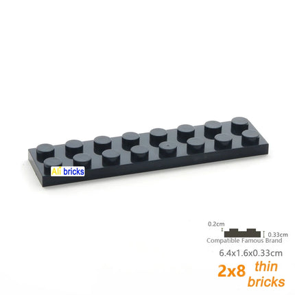 80pcs Bulk Building Blocks Thin Figures Bricks 2x8 Dots 13Color Educational Creative Size Compatible With 3034 Toys for Children