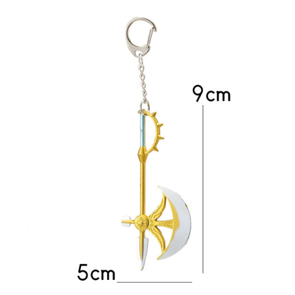 Anime The Seven Deadly Sins Escanor Rhitta Keychain Nanatsu no Taizai Axe Bottle Opener Pendant Key Ring for Men Jewelry Gifts