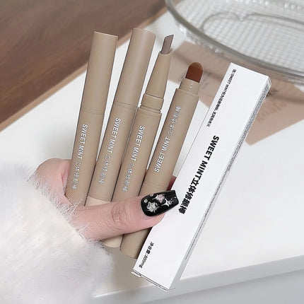 Contour Pen Double Head Bronzer Stick with Brush Nose Shadow Cream Contouring Pen Waterproof Natural Sculpting Makeup Cosmetics