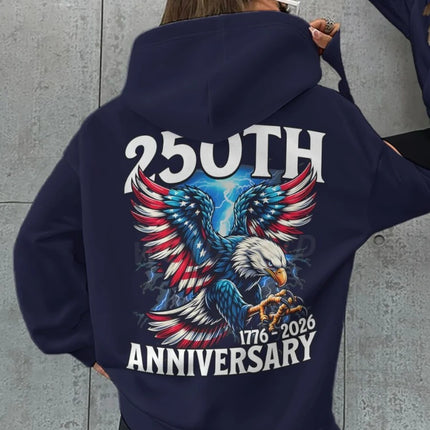 250th 1776 To 2026 Retro USA Hoodies Fashion 250 Years Of Freedom Loose Hoodie Women Men Classics Nostalgia Gifts Hoody