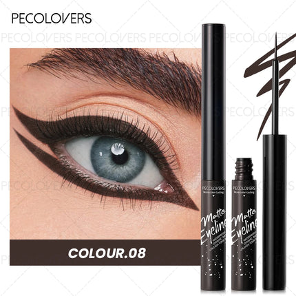 1PC Matte Colored Liquid Eyeliner Pen, Quick Drying, Smooth, Black/brown/blue, for A Charming Halloween Christmas Eye Makeup