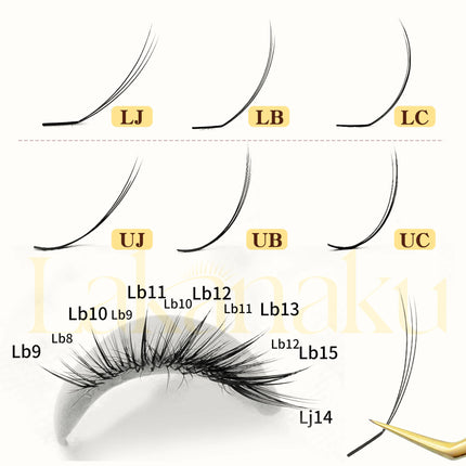 UJ LJ Pre-Bundled Spike Lashes Camellia Eyelashes Automatic Flowering Eyeash Extensions Blooming Lash LB UB Lash Tray All Size