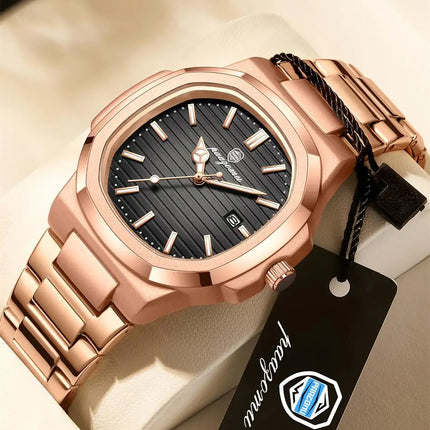 2025 New For Men Fashion Brand Male Watch Waterproof Luminous Stainless Steel Watches  Date Week Casual Quartz Men's Clock Reloj