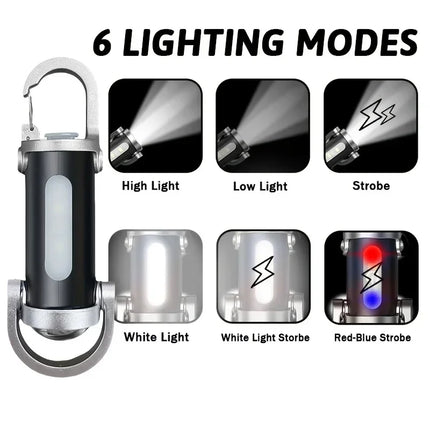 LED Keychain Flashlight, USB Rechargeable Mini Light, Perfect for Camping Hiking Reading Fishing