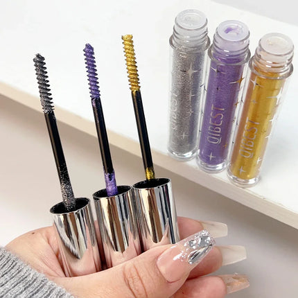 Diamond Silver Mascara Shiny Galaxy Sequins Sweat Proof Glitter Eyelashes Quick Dry Lasting Curling Thick Mascara Shimmer Makeup