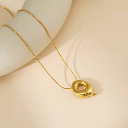 CARLIDANA Initial Stainless Steel Women Gold Plated Bubble Balloon Letter Personalized Round Snake Chain Chunky Name Necklace
