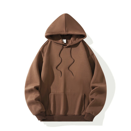 Solid Color Sports Casual Hoodies Men Women Spring Autumn Fleece Warm Sweatshirts Hip Hop Streetwear Fashion Loose Pullover Tops