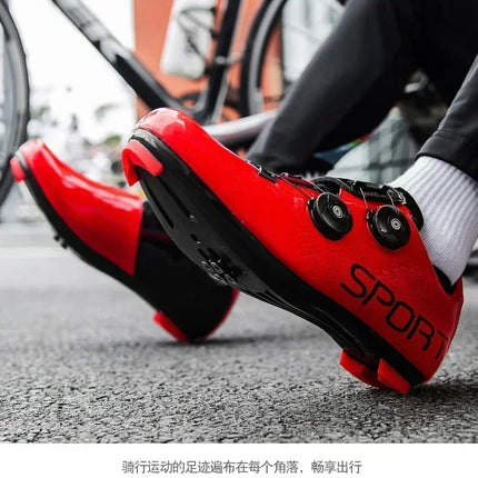 Cycling Shoes Road Bike Men White Breathable SPD Self-Locking Cleat Racing Road Bike Shoes Women Flat MTB Bicycle Sneakers