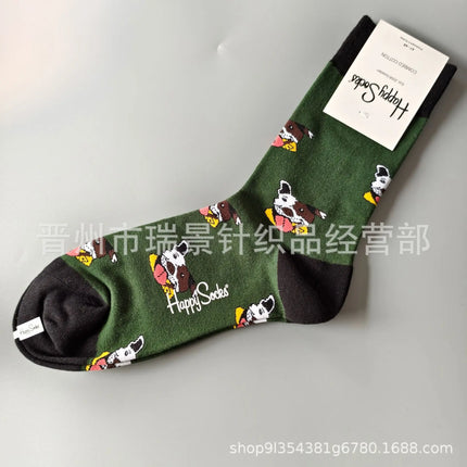 High Quality Fashionable Men's Mid-Calf Cotton Socks HappySocks New Arrival Suitable for All Seasons Swedish Design