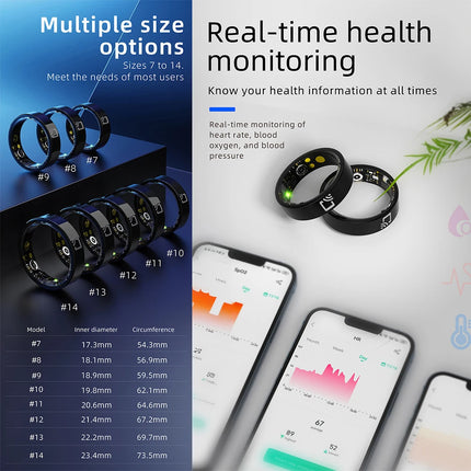 R20 Ceramic Smart Ring Support NFC Access Control 7mm Ultra Thin For Men Women Heart Rate Blood Pressure Oxygen IP68 Waterproof