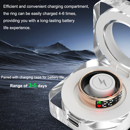 Smart Ring For Men Women Multifunctional Health Tracker Heart Rate Blood Oxygen Monitor Sport 5ATM Waterproof Ring Sleep Fitness