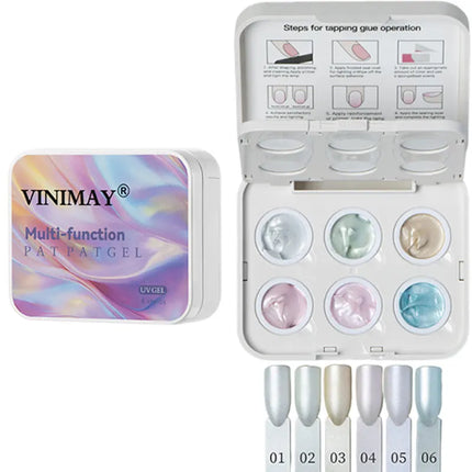 6 Colors Cushion Gradient Painting Gel Pink Ombre Patting Gel Polish UV/LED Blush Blooming Aura Manicure Gel Nail Polish Tools