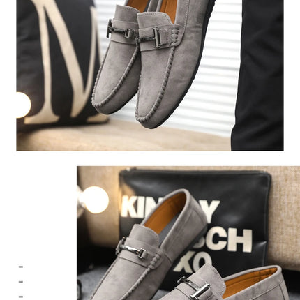 2025 Spring and Autumn driving soybean shoes business casual men's shoes versatile comfortable work shoes black and grey