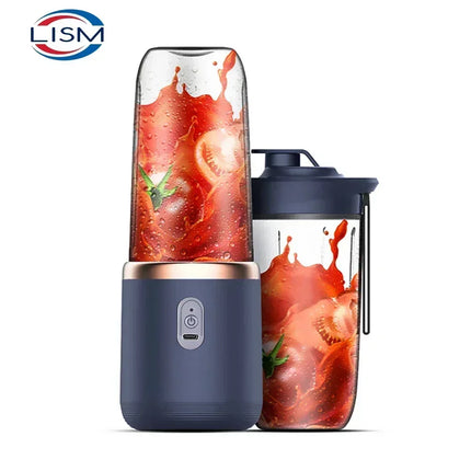 6 Blades Electric Juicer Cup 2 Cups For Travel Portable Juicer Mixer Usb Charge Fresh Fruit Juice Personal Blender Smoothie