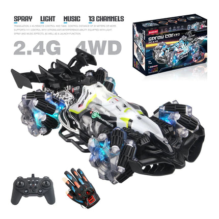 Colorful lights spray stunt racing 4WD shift 2.4G wireless gesture induction racing race remote control toy car