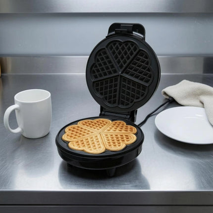 Clamshell Waffle Maker Non-Stick Electric Waffle Maker Small Appliance Indicator Lights Black