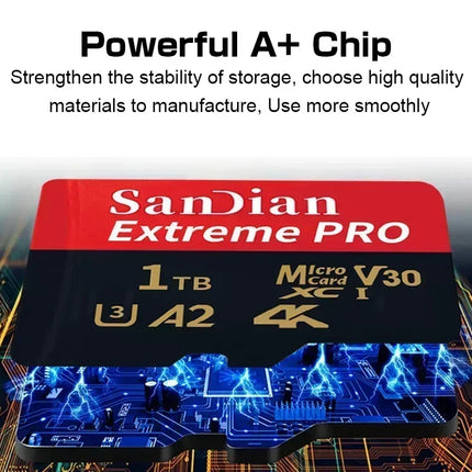 Class 10 U3 V30 Waterproof Memory SD Cards with USB Adapter 128GB 512GB High Speed Micro TF/SD Card for Phone Laptop Camera