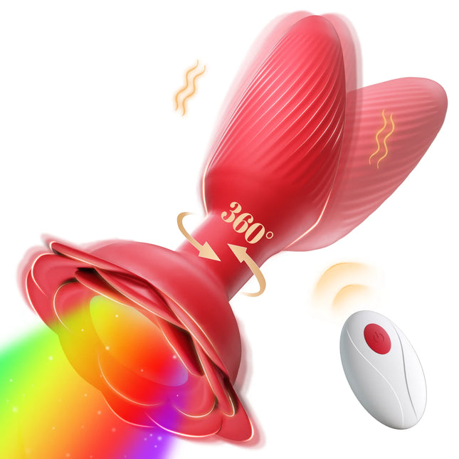 360° Rotating Vibrating Butt Plug Prostate Massager Remote Control Anal Vibrator Anal Plug with LED Anus Sex Toy for Men Gay
