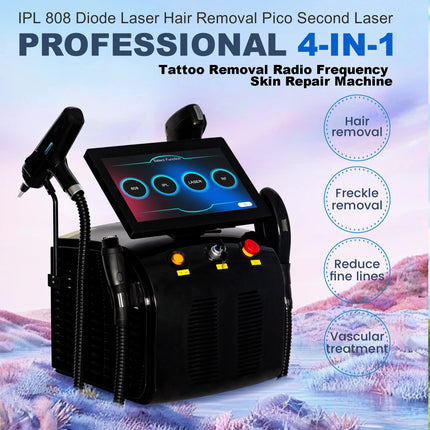 4 in 1 4500W Multifunctional Beauty Machine Diode Laser Pico Laser DPL RF Skin Rejuvenation Hair Removal Tattoo Removal Equipmen