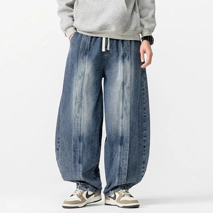 High Waist Casual Jeans Men New Arrival 2026 Spring Streetwear Harajuku Denim Pants Loose Oversized Male Harem Pant N005